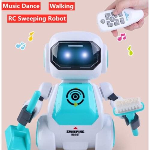 2.4G Radio Control Smart RC Sweeping Robot Programming Demo Walking Singing Dance Arm With Lifted Lights RC Robot Toys Kid Gifts