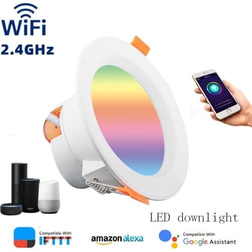 LED Downlight WiFi Smart APP Dimming Round Spot Light 5W 7W 9W RGB Color Changing Warm Cool light Work with Alexa Google Home