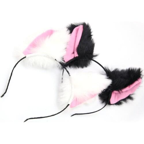 Cat Ears With Bell Hair Clip For Girls Women Cosplay Party Fox Long Fur Costume Hair Clip Halloween Gift Hair Cat Ear Hair Clips
