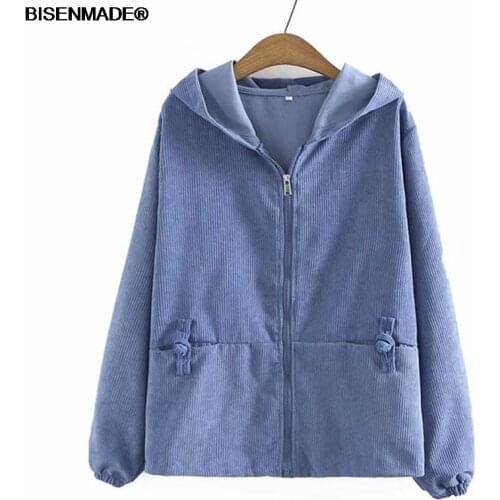 Women Clothing Jacket Plus Size 2021 Autumn New Chinese Button Hooded Outerwear New Casual Long Sleeve Corduroy Female Coat