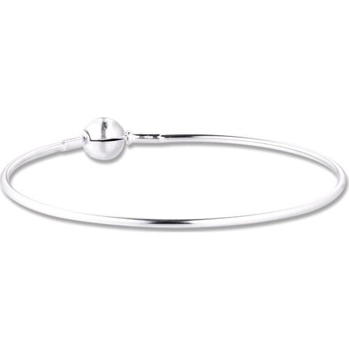 Authentic 925 Sterling Silver Essence Collection Bangle Fits Silver Charms Beads Women Jewelry DIY Bangles pulseras Wholesale
