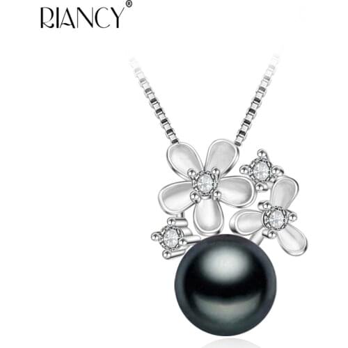 Fashion natural freshwater pearl pendant necklace 925 sterling silver women jewelry wedding gift