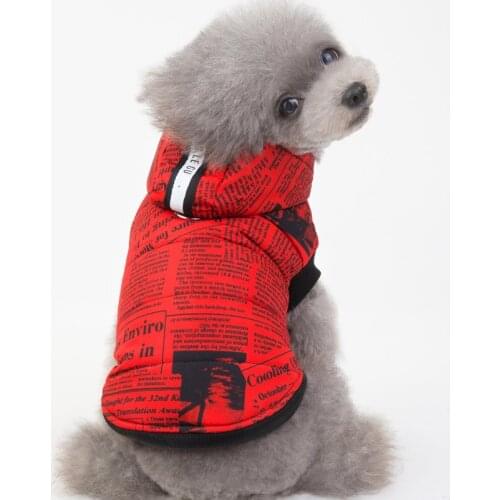 Winter Dog Clothes Luxury Faux Fur Collar Dog Coat for Small Dog Warm Windproof Pet Parka Cotton Lined Puppy Jacket