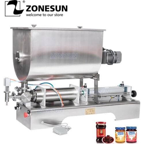 ZONESUN Chili sauce filling machine,sauce quantitative Filler Machinery,Pneumatic slurry mixing Filling machine