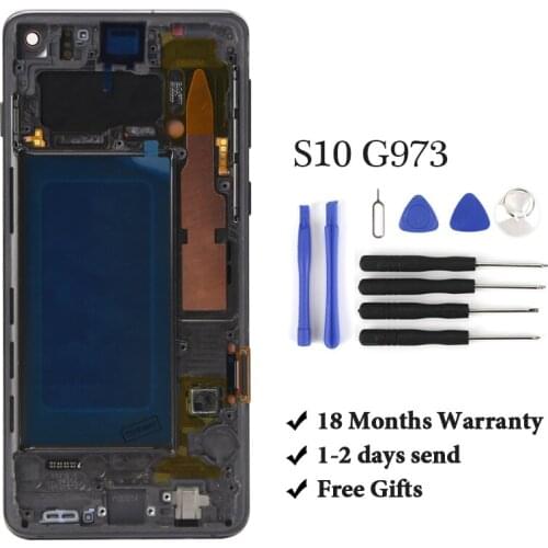 1PCS NEW OEM AMOLED S10 LCD For SAMSUNG Galaxy S10 G973F G973 LCD Display Touch Screen Digitizer Assembly For Samsung S10 LCD