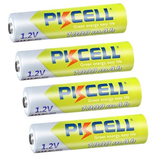 4/8PC PKCELL AAA NIMH Rechargeable Battery 3A 1000mah 1.2V NI-MH AAA Battery batteries Rechargeable aaa up to 1000circle times