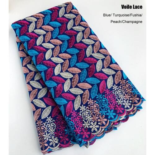 5 yards soft neat embroidery African voile lace Swiss fabric with stones traditional Nigerian Ghana inspired wear for Occasions