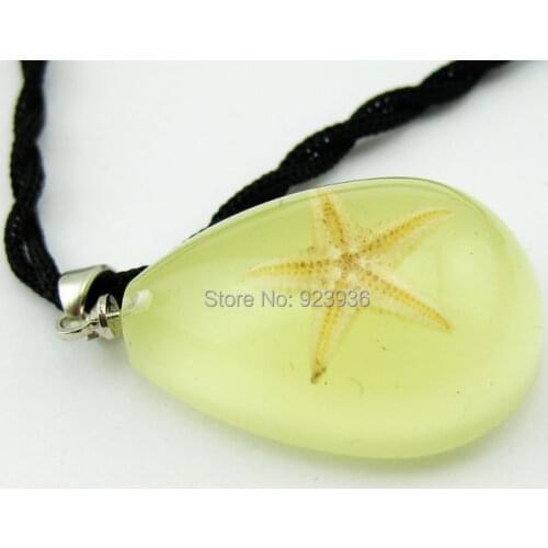 FREE SHIPPING Top Seller 50 pcs NEW Erogenous Cute Glowing In Dark Real Star Fish Teardrop Beauty Cool FashionPendant