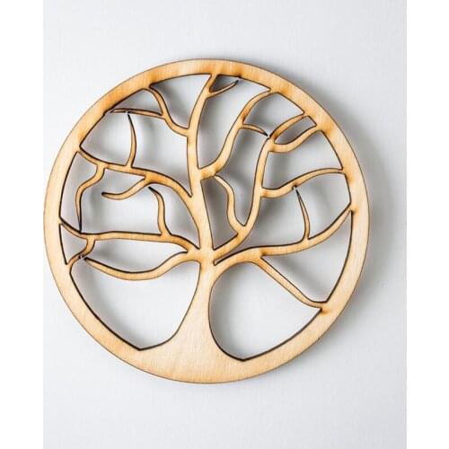 Tree Of Life Wooden Coaster Tree for mug nature drink Natural Moisture Resistant Round Cup Coasters Drink Heat Insulation