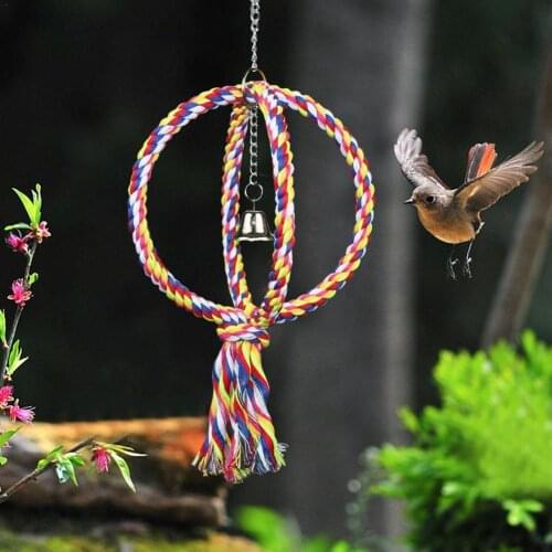 Parrot Rope Swing Bird Cage Toys Pet Cockatiel Parakeet Budgie Climbing Circle
