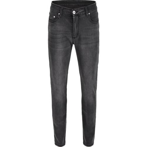 Classic Hip Hop Vintage Black Wash Jeans Slim Fit Biker Trousers Casual Stretchy Skinny Denim Men Pants