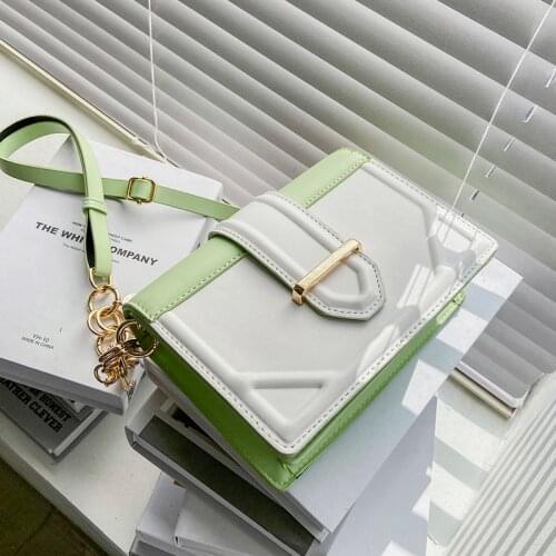 Contrast Color Leather Crossbody Bags For Women 2021 Travel Handbag Fashion Female Shoulder Messenger Bag Ladies Tote Bags