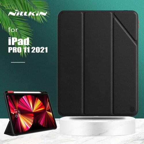 Nillkin Armor Bumper Bevel Protect Cover All Coverage Pencil Holder Flip Leather Case for iPad Pro 11 10.2 Air 4 10.9 2020 2021