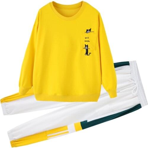 2020 New ladies sportswear suit long sleeve tops loose trousers two-piece suits fashion casual women clothes