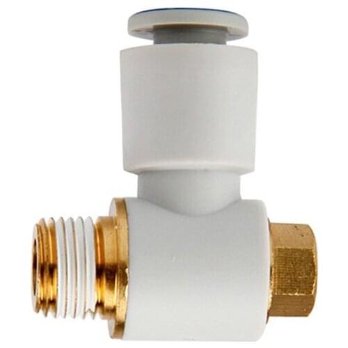 Applicable Tubing: Metric Size, Connection Thread: M, R, Universal Male Elbow KQ2V12-03AS