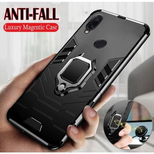 Luxury Armor Shockproof Magentic Silicone Case For Xiaomi Redmi 7 Note 7 5 6 K20 Pro Phone Case For Redmi 6 7a Car Ring Cover