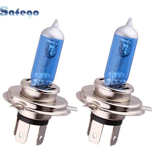 Safego 2pcs Xenon H4 Halogen Bulb 60W/55W Warm White P43T LED Car Light 4300K 5000K Auto Motorcycle Car headlight Fog Light 12V