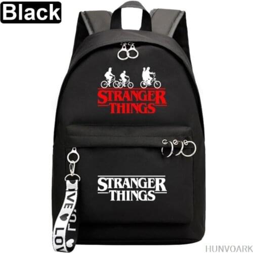 Stranger Things USB Schoolbag Anime Men Women Fashion Backpack Black Travel Shoulder Travel Bags Outdoor Work Leisure Bag