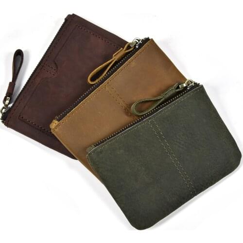MAHEU High Quality Little Coin Purse Small Wallet Business Card Mini Purse For Jeans Pocket Genuine Leather Men Women Slim Purse