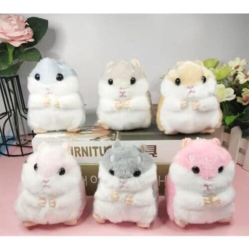 1 Set simulation cute hamster keychain pendant plush doll bag pendant hamster plush pendant girl gift children gift