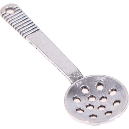 1pc 6.5cm 1/12 Dollhouse Miniature Mini Metal Spoon Model Kitchen Toys Accessories