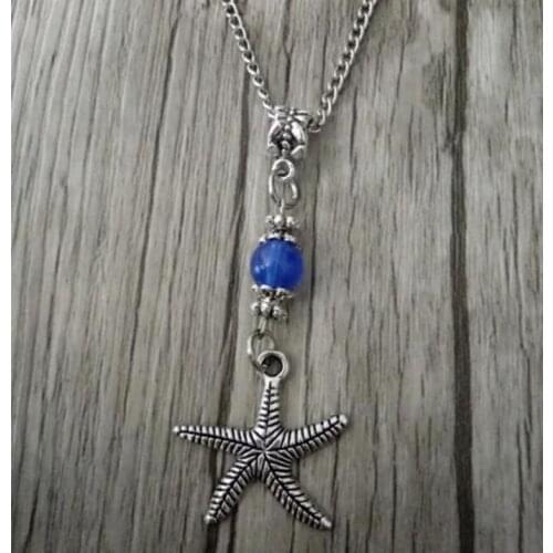 10Pcs New Fashion Vintage Punk style Large Starfish Charm Glass beads Pendant&Necklace Gift Jewelry
