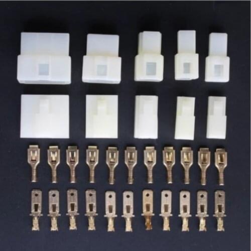 6.3mm 1/2/3/4/6/8 pin Automotive 6.3 Electrical wire Connector Male Female cable Terminal plug Kits Motorcycle ebike car