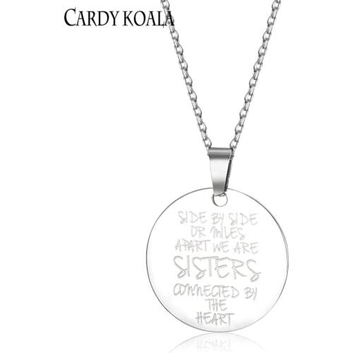 English titanium steel round brand personality pendant female clavicle chain couple trendy necklace