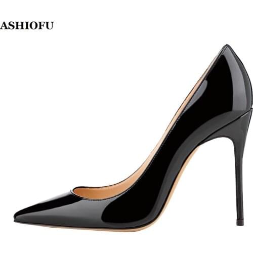 ASHIOFU Hot Sale Handmade Ladies High Heel Pumps Office Party Dress Slip-on Shoes Daily Wear Evening Fashion Court Pumps Shoes