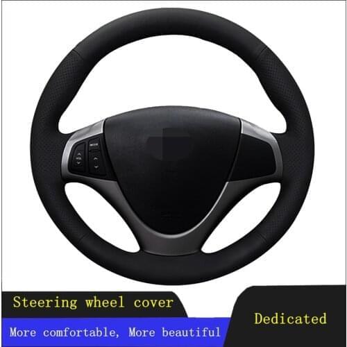 DIY Car Accessories Steering Wheel Cover Black Hand-stitched Non-slip Artificial Leather For Hyundai I30 2008 2009 2010 FD