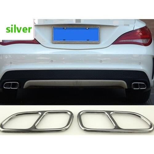 Car Styling Automobiles Tail Throat Decor Frame For Mercedes Benz CLA C117 Exhaust Pipe Trim Covers Stickers Auto Accessories