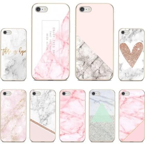 Soft TPU Case Pink-Texture-Marble-Rock-Stone-Heart For Xiaomi mi Redmi Note 3 4 4X 5 6 7 8 8t 9 9s 9t 10 pro lite