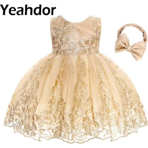 Kids Dress For Baby Girls 1st Year Birthday Dress Infant Sequin Wedding Party Princess Dress Flower Girls Dresses Baby Clothes
