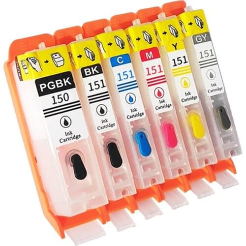 PGI-150 CLI-151 Refillable Ink Cartridge for Canon PIXMA MG5410 MG5510 MG5610 MG6410 MG6610 IP7210 MX721 IX6810 printers