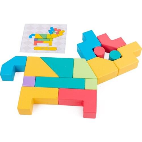 21PCS Children Wooden Cube Building Blocks Baby Shape Cognition Early Education Thinking Logic Creative Assembled Toys Gift