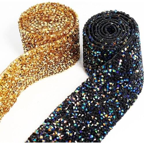 1Yard 2cm Width Hot Melt Adhesive Resin Drill Strip For DIY Handmade Crafts Clothing Jewelry Decoration Accessories