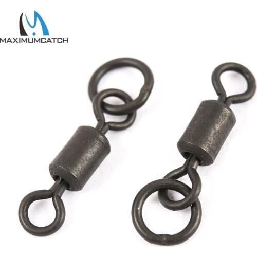 Maximumcatch 25pc Carp Fishing Swivel Flexi-Ring Swivel Long Body Rolling Swivel With Solid Ring Carp Fishing Terminal Tackle
