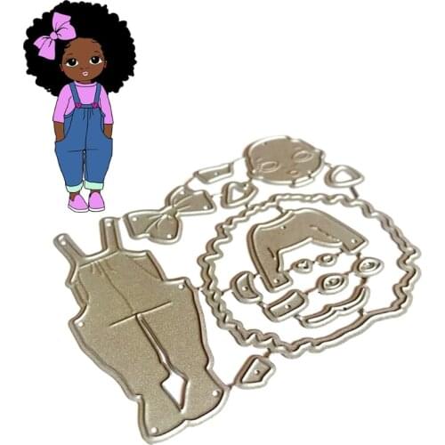 Little Girl Metal Cutting Dies Stencil DIY Scrapbooking Album Paper Card Template Mold Embossing Craft Decoration