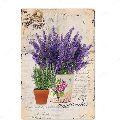 Flower Metal Poster Plaque Vintage Metal Sign Tin Sign Wall Decor for Barn Room Kitchen Garage Iron Painting