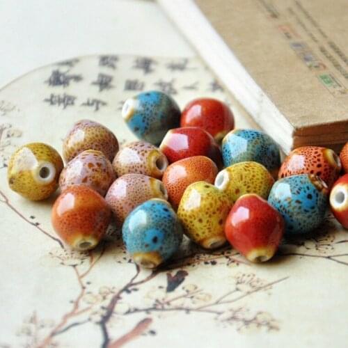 Missxiang New 10pcs Diy Ceramic Jewelry Flower Glaze Snail Rhombus Loose Beads Bracelet Necklace Woven Material Jewelry Making