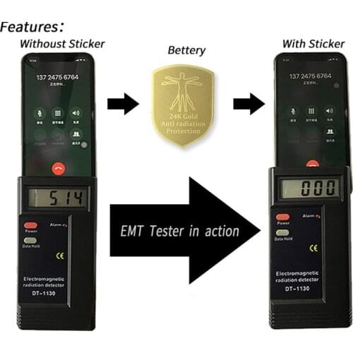 Mobile Phone Anti Radiation Stickers 24K gold RadiSafe 3G | 4G 5G EMR-F-P Protection200pcs/lot