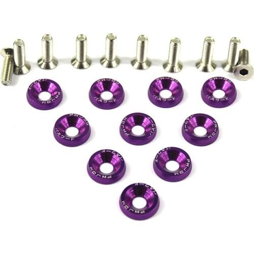 Automotive retrofit reinforced aluminum alloy screw modification washer stainless 10pcs refit protection decoration