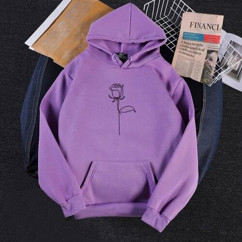 40#2020 Fashion Harajuku Hoodies Womens Autumn Long Sleeve Rose Print Long Sleeve Casual Teenager Pullover Sweatshirts толстовка