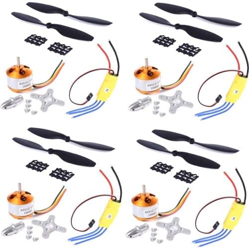 Special offer 4set/lot A2212 1000KV Brushless Outrunner Motor +30A ESC+1045 Propeller Quad-Rotor Set for RC Aircraft Multicopter