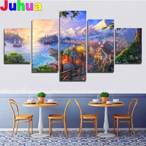 5 Piece diamond painting Thomas castle Diamond picture full square round diamond embroidery Rhinestone Cartoon art home Gift