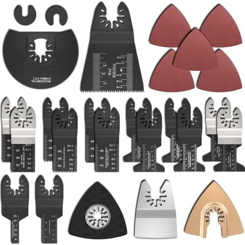 26pcs Power Oscillating Tool Blades Multitool Saw Blade Kit for Renovator Power Tools Accessories Wood Metal Cutting Tools