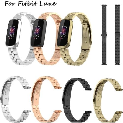 UIENIE Watch Bands For Fitbit Luxe SmartWatch Band Stainless Steel Sport Metal Wrist Comfortable Strap Women Jewelry Bracet Belt