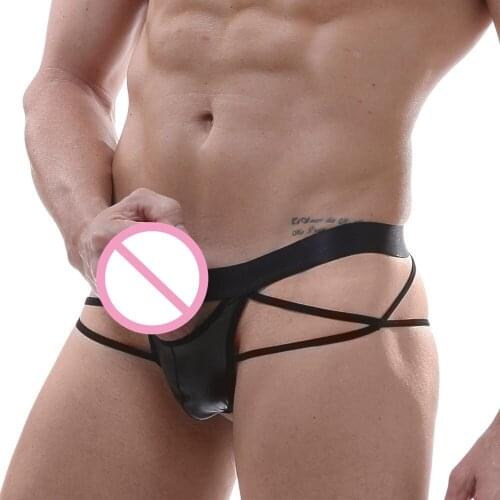 Open Penis Hole g String Mans Sexy Erotic Panties Mans Exposed Butt Underwear Hollow T-back Thong Male Cross Strap Underpant