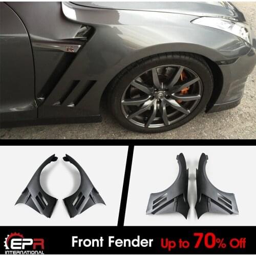 For 2013 onwards Nissan R35 GTR AS Type FRP Fiberglass Unpainted Front Vented Fender Mudguards Exterior accessories Kits