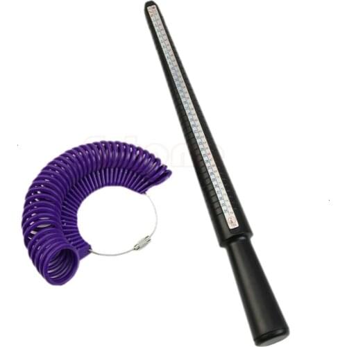 Plastic Ring Sizer Stick Mandrel Finger Gauge Measuring Sizes Jewelry Tool Set Measurer Tools US